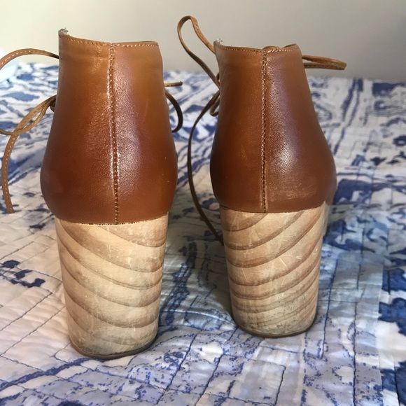 Kelsi Dagger wood and leather platform clogs